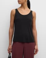 Image 3 of 6: Eileen Fisher Scoop-Neck Silk Jersey Tank