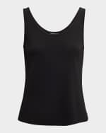 Image 1 of 6: Eileen Fisher Scoop-Neck Silk Jersey Tank