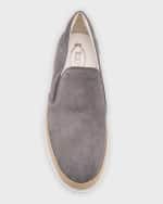 Image 5 of 5: Tod's Men's Rubber Pebble-Sole Suede Espadrilles