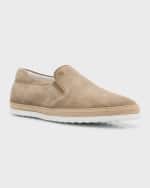 Image 4 of 5: Tod's Men's Rubber Pebble-Sole Suede Espadrilles