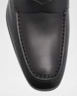 Image 3 of 5: Tod's Men's Stamped-Logo Leather Penny Loafers