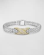 Image 1 of 5: LAGOS Sterling Silver and 18K Embrace Diamond Pave Rope Bracelet