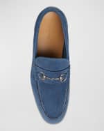 Image 3 of 4: Gucci Men's Konrad Suede Bit Loafers