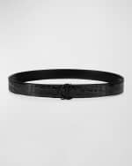 Image 2 of 5: Christian Louboutin CL Logo Belt 25MM in Alligator Embossed Leather