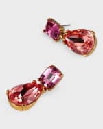 Image 4 of 5: Oscar de la Renta Crystal Drop Earrings