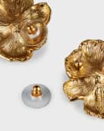 Image 3 of 5: Oscar de la Renta Poppy Champagne Crystal Earrings