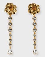 Image 1 of 5: Oscar de la Renta Poppy Champagne Crystal Earrings