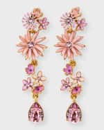 Image 1 of 5: Oscar de la Renta Floral Bloom Enamel Earrings