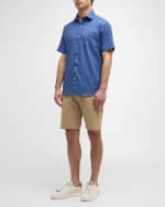 Image 5 of 6: Peter Millar Men's Bloques Performance Poplin Short-Sleeve Shirt