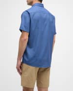 Image 3 of 6: Peter Millar Men's Bloques Performance Poplin Short-Sleeve Shirt