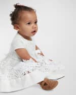 Image 2 of 3: Bardot Junior Girl's Aven Starlet Embroidered Cutwork Mini Dress, Size 0M-3