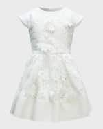 Image 1 of 3: Bardot Junior Girl's Aven Starlet Embroidered Cutwork Mini Dress, Size 0M-3