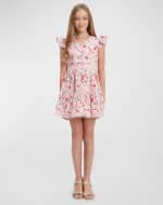 Image 1 of 4: Bardot Junior Girl's Zietta Floral Cap-Sleeve Mini Dress, Size 4-14