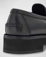 Image 3 of 3: Ferragamo Maryan Calfskin Gancini Bit Loafers