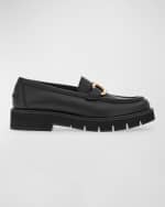 Image 1 of 3: Ferragamo Maryan Calfskin Gancini Bit Loafers