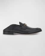 Image 3 of 4: Ferragamo Ottone Leather Slide Bit Loafers