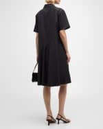 Image 4 of 6: Lafayette 148 New York Flounce Cotton Poplin Midi Shirtdress