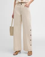 Image 2 of 5: Lafayette 148 New York Wyckoff High-Rise Straight-Leg Denim Jeans
