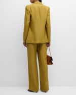Image 3 of 6: Lafayette 148 New York Gates High-Rise Straight-Leg Linen-Blend Pants