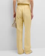 Image 4 of 6: Lafayette 148 New York Gates High-Rise Straight-Leg Linen-Blend Pants
