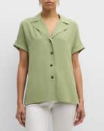 Image 1 of 5: Lafayette 148 New York Button-Down Silk Blouse
