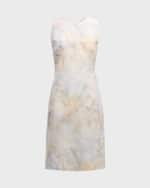 Image 1 of 6: Lafayette 148 New York Harpson Sleeveless Fern-Print Midi Dress