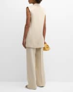 Image 3 of 7: Lafayette 148 New York Single-Button Pick Stitch Vest