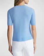 Image 3 of 5: Lafayette 148 New York Crewneck Floral Intarsia Cashmere Sweater