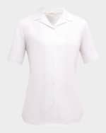 Image 1 of 6: Lafayette 148 New York Button-Down Stretch Cotton Shirt