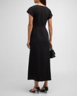Image 3 of 6: Lafayette 148 New York Tie-Waist Finesse Crepe Maxi Dress