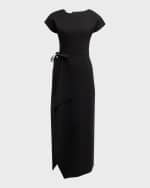 Image 1 of 6: Lafayette 148 New York Tie-Waist Finesse Crepe Maxi Dress