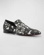 Image 5 of 6: Christian Louboutin Men's Dandelion Petunia Grosgrain Satin Loafers