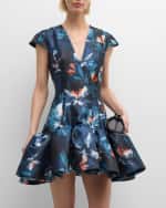 Image 5 of 6: Bach Mai Floral Print Flared Mini Dress