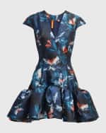 Image 1 of 6: Bach Mai Floral Print Flared Mini Dress