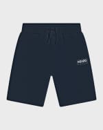 Image 1 of 2: Kenzo Boy's Fleece Logo Bermuda Shorts, Size 4-12