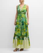 Image 2 of 6: Kobi Halperin Gail Tiered Floral-Print Maxi Dress