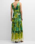 Image 4 of 6: Kobi Halperin Gail Tiered Floral-Print Maxi Dress
