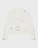 Image 3 of 3: Chloe Girl's Embellished Denim Jacket, Size 6-12