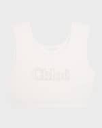 Image 1 of 2: Chloe Girl's Embroidered Tank Top, Size 6-12