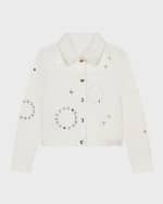 Image 2 of 5: Chloe Girl's Embellished Denim Jacket, Size 4-5