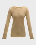 Image 1 of 6: Marella Open-Stitch Crewneck Sweater