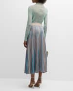 Image 3 of 6: Marella Lodola2 Striped A-Line Midi Skirt