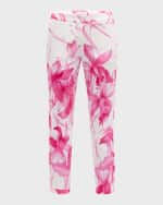 Image 1 of 6: Marella Theodor Cropped Floral-Print Faille Trousers