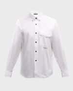 Image 1 of 6: Stone Island Men's Contrast-Button Overshirt