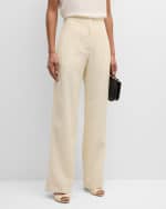 Image 2 of 6: FABIANA FILIPPI High-Rise Straight-Leg Wool-Silk Trousers
