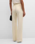 Image 4 of 6: FABIANA FILIPPI High-Rise Straight-Leg Wool-Silk Trousers