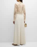 Image 3 of 6: FABIANA FILIPPI Beaded Sheer Silk Organza Shirt