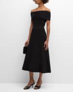 Image 5 of 6: FABIANA FILIPPI Off-Shoulder A-Line Knit Midi Dress