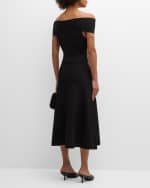 Image 4 of 6: FABIANA FILIPPI Off-Shoulder A-Line Knit Midi Dress
