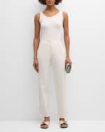 Image 5 of 6: FABIANA FILIPPI Cropped Straight-Leg Gabardine Trousers